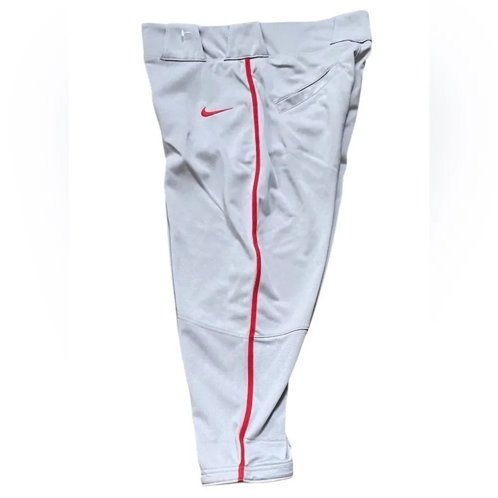 Nike Men's Grey Vapor Select Red Piped‎ KNICKER Baseball Pants New SZ S Small